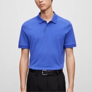 Hugo Boss Polo Shirt with Embroidered Logo in Dark Purple Size XL